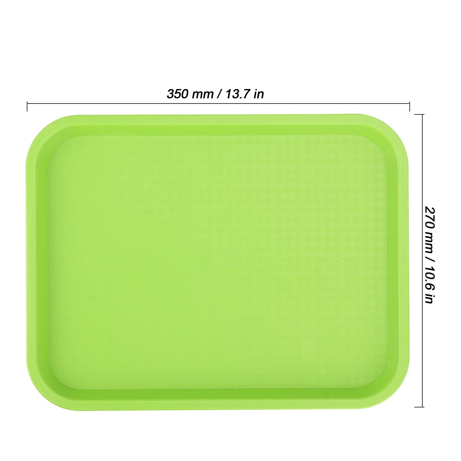 BOKMAAI 12 unidades de bandeja para servir comida rápida, bandeja rectangular de 10 x 14 pulgadas, bandeja de plástico para café, alimentos, cafeteria, verde