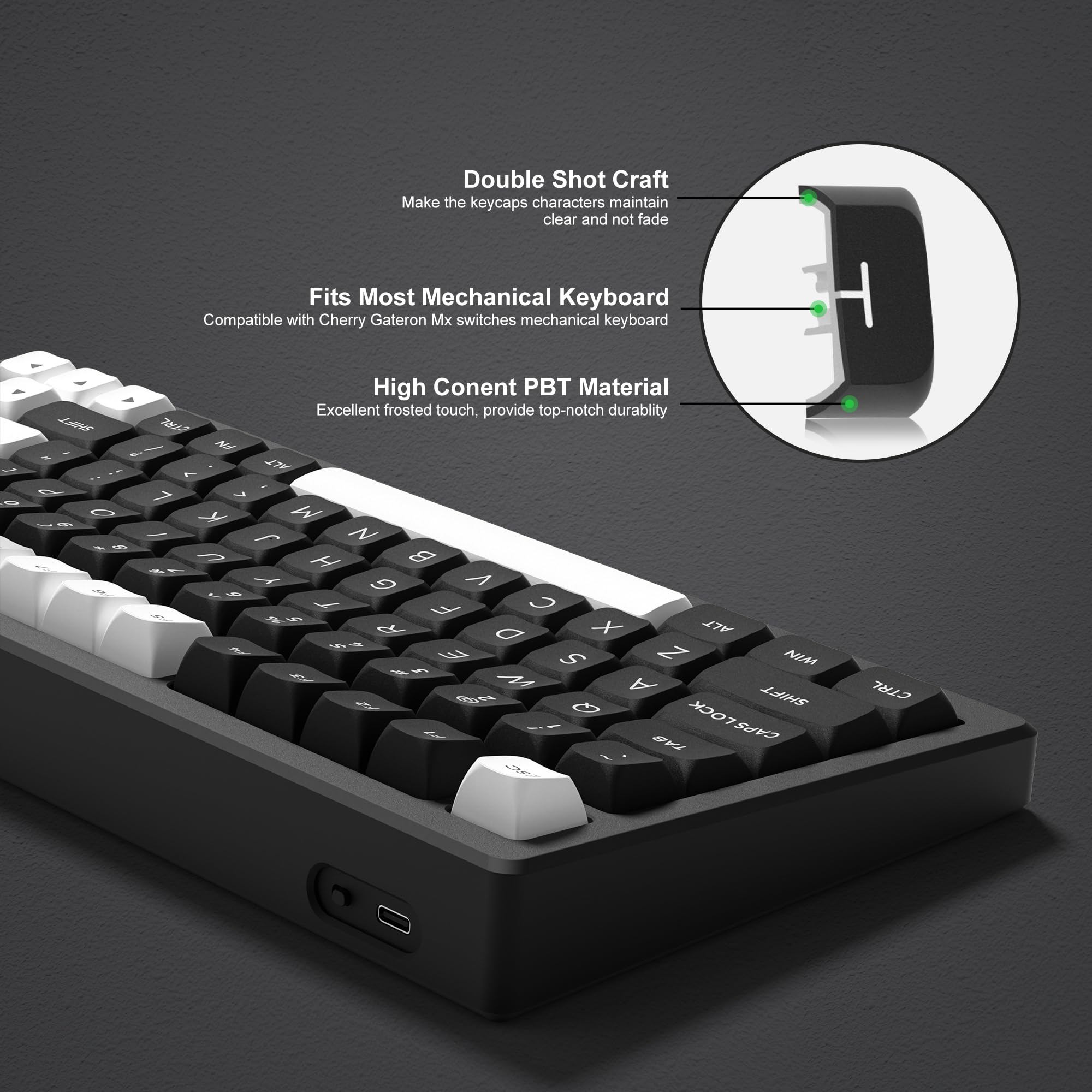 Amazon | 187キー キーキャップ XVX ダブルショット PBT キーキャップ