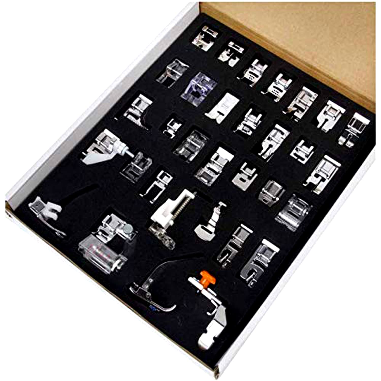Jasol 33 Sewing Machine Presser Foot Feet Kit Fit for Usha Brother Singer Janome All Automatic Sewing Machine, Pack of 1, Silver — Amazon image 3