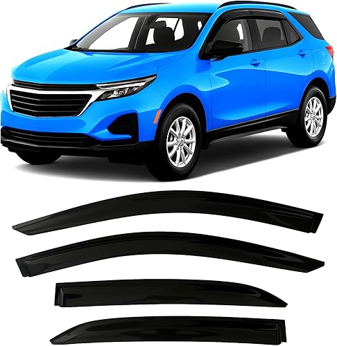 Protectores de lluvia con cinta adhesiva 2018-2024 para Chevrolet Equinox (Chevy) Viseras deflectoras de ventana lateral extra gruesas L LS LT