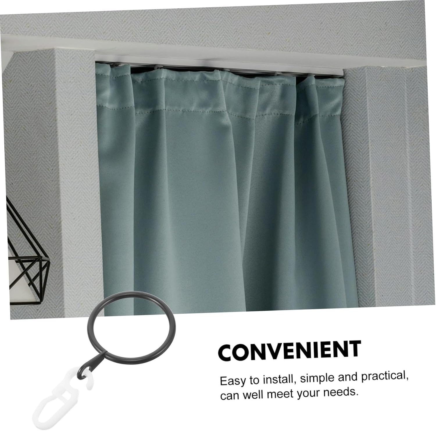 45pcs Curtain Hanging Rings with Clips Lightweight Curtain Hooks for Easy Installation for Drapes Window Rods and Shower Decorations