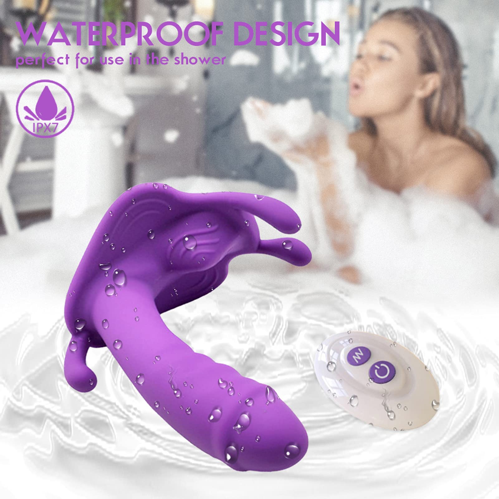 -Vìbrådọres Ŝexụalês Çliťoriș para Mujer Control Remoto Inalambrico, Vîbrạdorešmujer Púnto Ġ con Mando a Distancia, Ŝexo Vībranťe Braĝaș Vībradõr Mariposa Måsajęadør, Púrpura