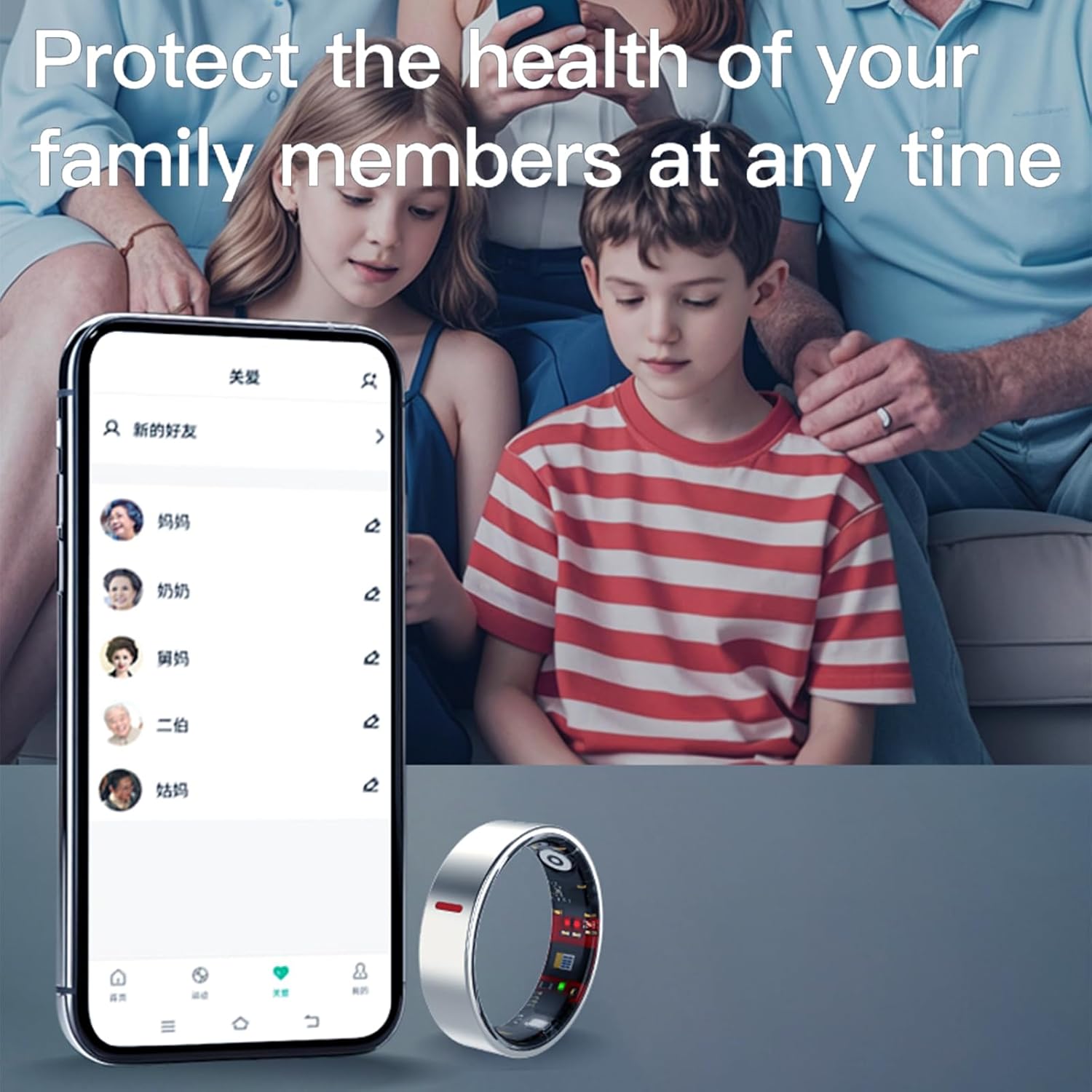 Yihou Smart Ring for Women Health Ring for Men Fitness Tracker with Pedometer Heart Rate Monitor Sleep Monitoring Multiple Sport Modes Family Care No Subscription Fee for Android iOS Silvery 10
