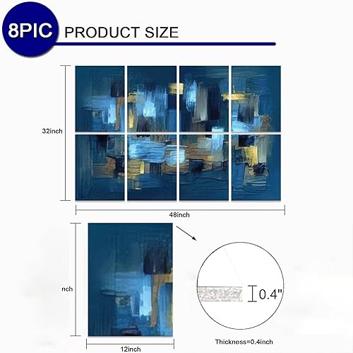 Miniatura 4 de Paneles acústicos de arte, arte moderno, pinceladas ásperas, lienzo de pintura acrílica artística acústica insonorizada, panel de pared con