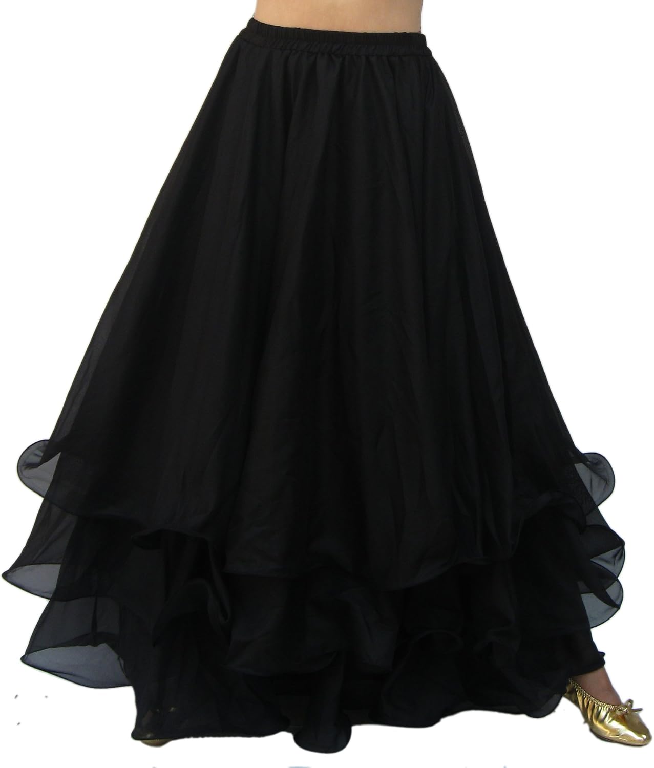 Whitewed Long Three Tiers Tribal Gypsy Turkish Belly Dance Circle Twirly Skirts