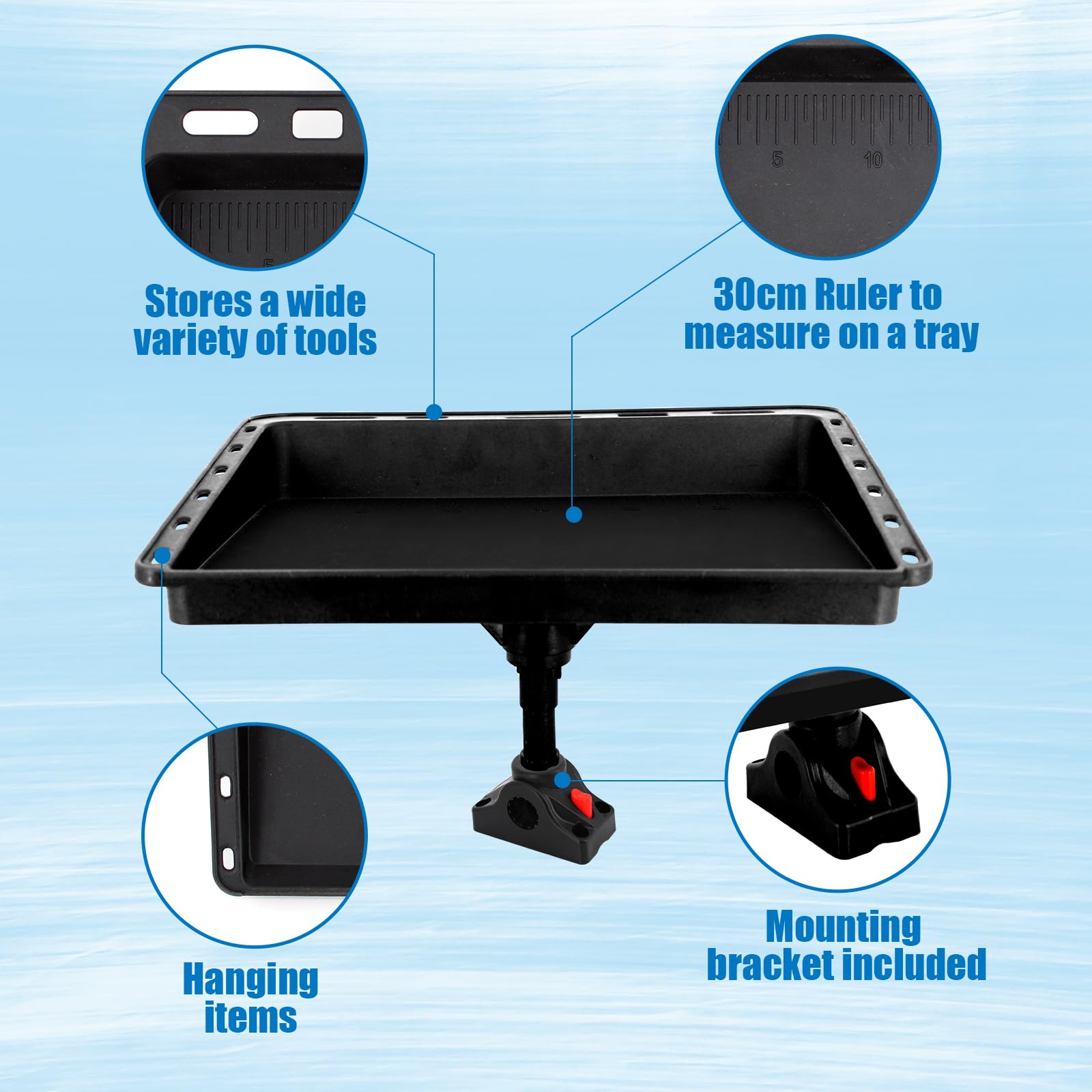 UNITACKLE Bait Cutting Board for Boat, Fishing Fillet Table/Lure Table with Mount for Fish Cleaning, Storage