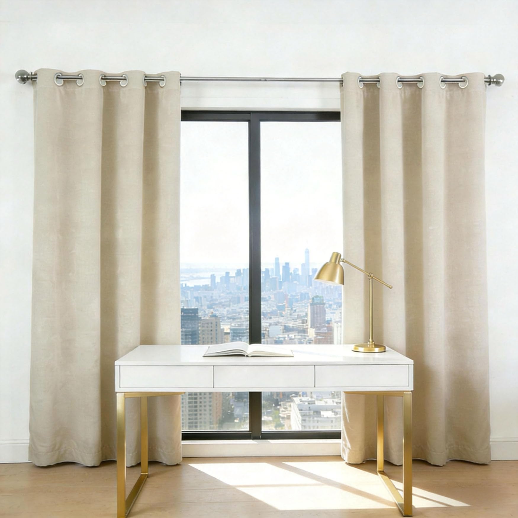 Rideau isolant pour dressing et salon moderne beige 190x225 cm doux