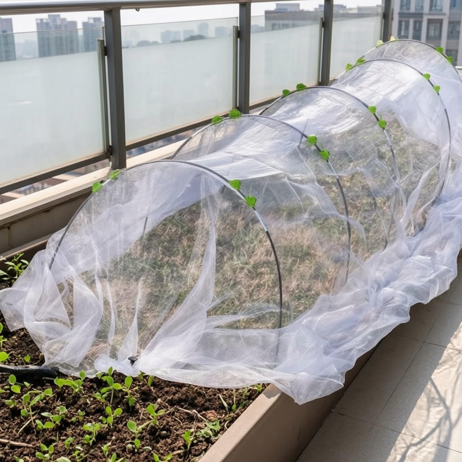 Cubierta a para Plantas Jardín Transpirable Red Procción con Estacas y Clips Alta Resisncia para Invernaderos Pequeños, 2.5 X 6 M