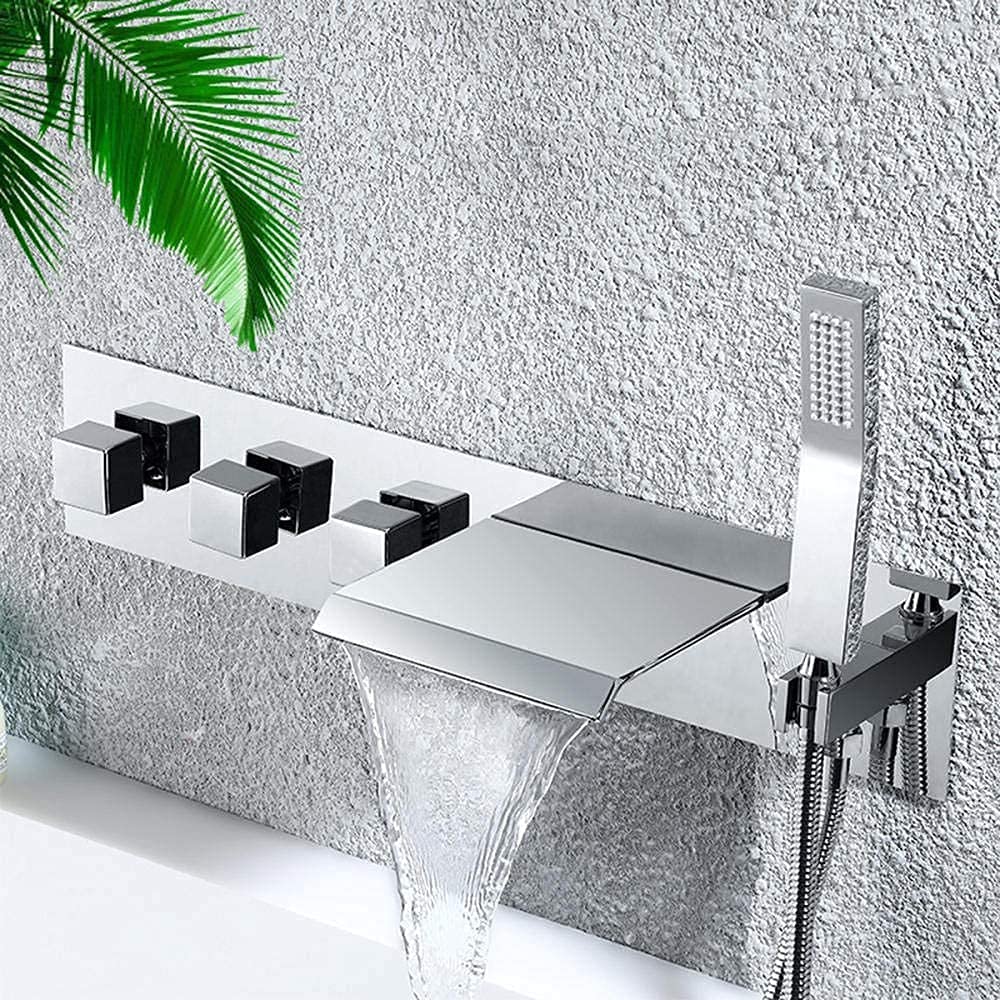 Mitigeur de bain douche cascade chrome robinets de baignoire muraux