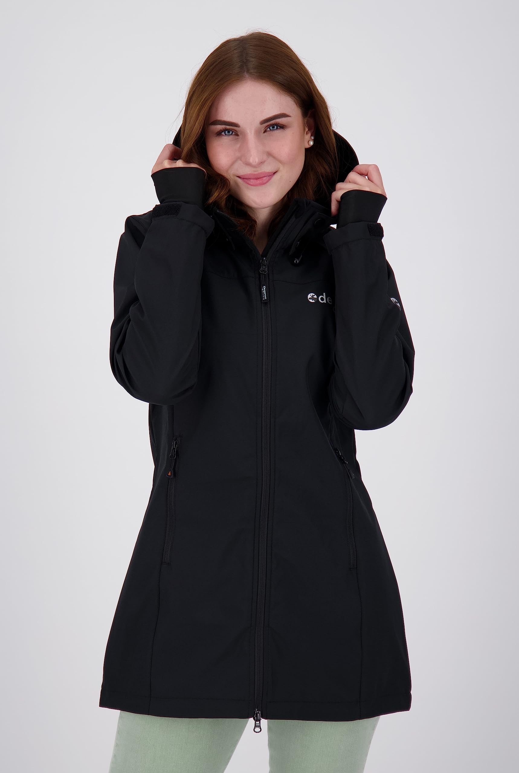 DEPROC A.C.T.I.V.E Kurtka softshell Kobiety Damski Lekki Płaszcz Softshellowy, Krótki Płaszcz Z Kapturem, Kurtka Softshellowa, Kurtka Przejściowa Cavell Long II