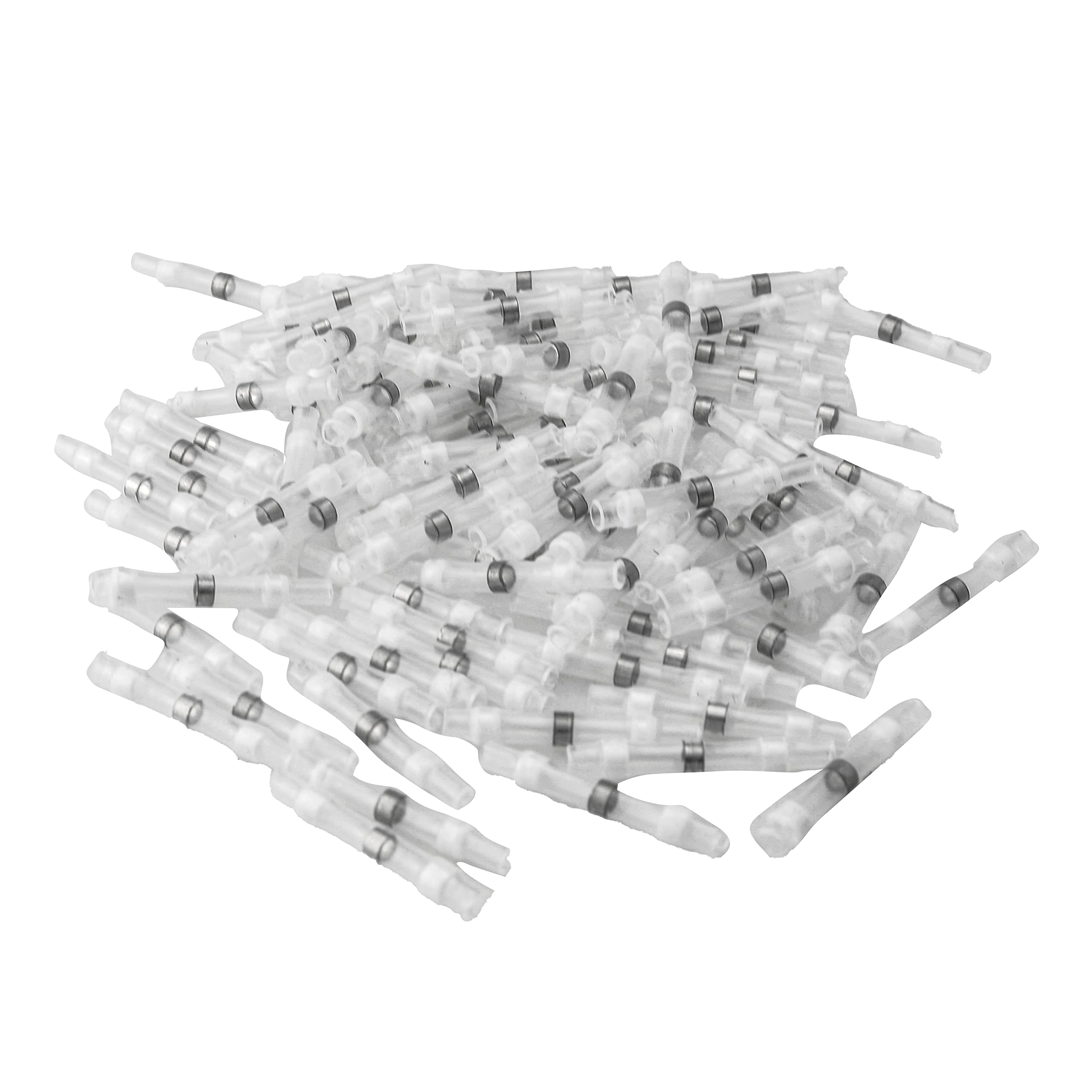 ZZHXSM 50pcs Solder Seal Wire Connectors Waterproof Solder Wire Connectors, Heat Shrink Butt Connectors AWG 26-24, White