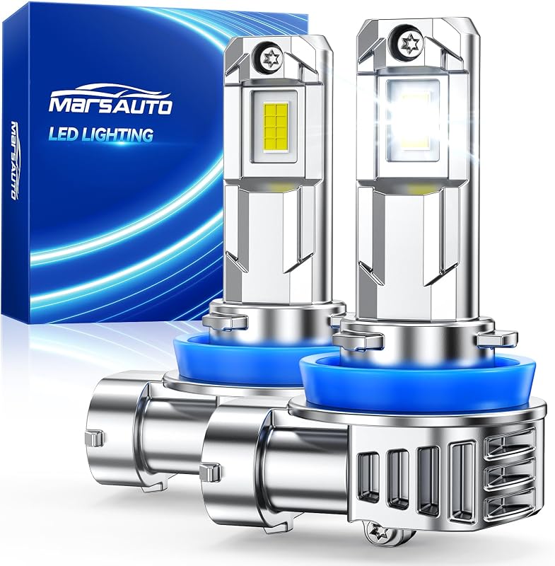 Lâmpadas LED H11 Marsauto M1L 6500K para farol de neblina – Kit com 2 unidades