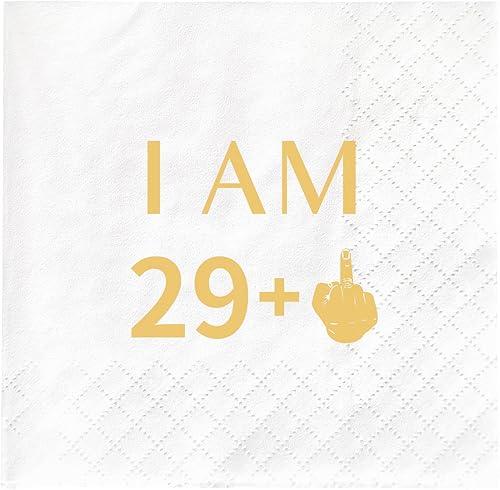 Miniatura 7 de Joyiou Servilletas de cóctel "I Am 49+1", decoraciones de regalo de fiesta de cumpleaños número 50 para hombres y mujeres, paquete de 50 servilletas