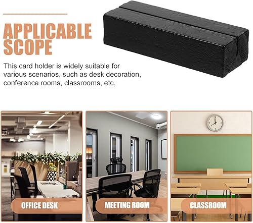 Miniatura 4 de Tofficu 20 soportes de madera para tarjetas, soportes reutilizables para números de mesa de 2.7 x 0.98 x 0.7 pulgadas, soporte para tarjetas de mesa