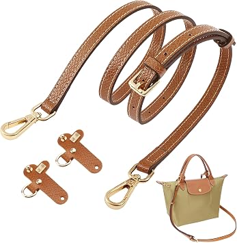 Crossbody Strap Replacement for Longchamp NO Punch Upgraded Top-Layer with Handle Mini Bag Adjustable Conversion Kit for LongChamp, Leather Strap for LongChamp Mini Bag Width11mm