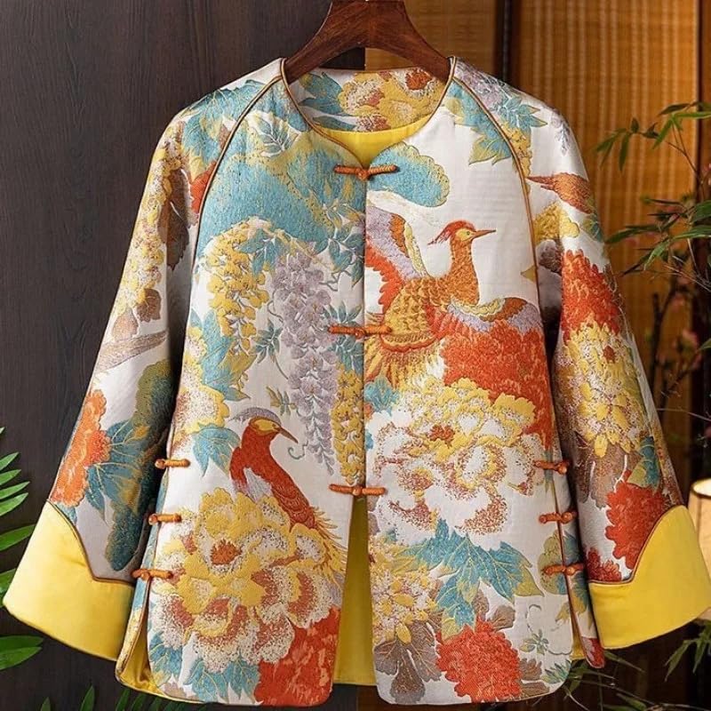 Chinese Traditional Coat Top Phoenix Embroidered Retro Women's Chinese Retro Pan Button Jacket4