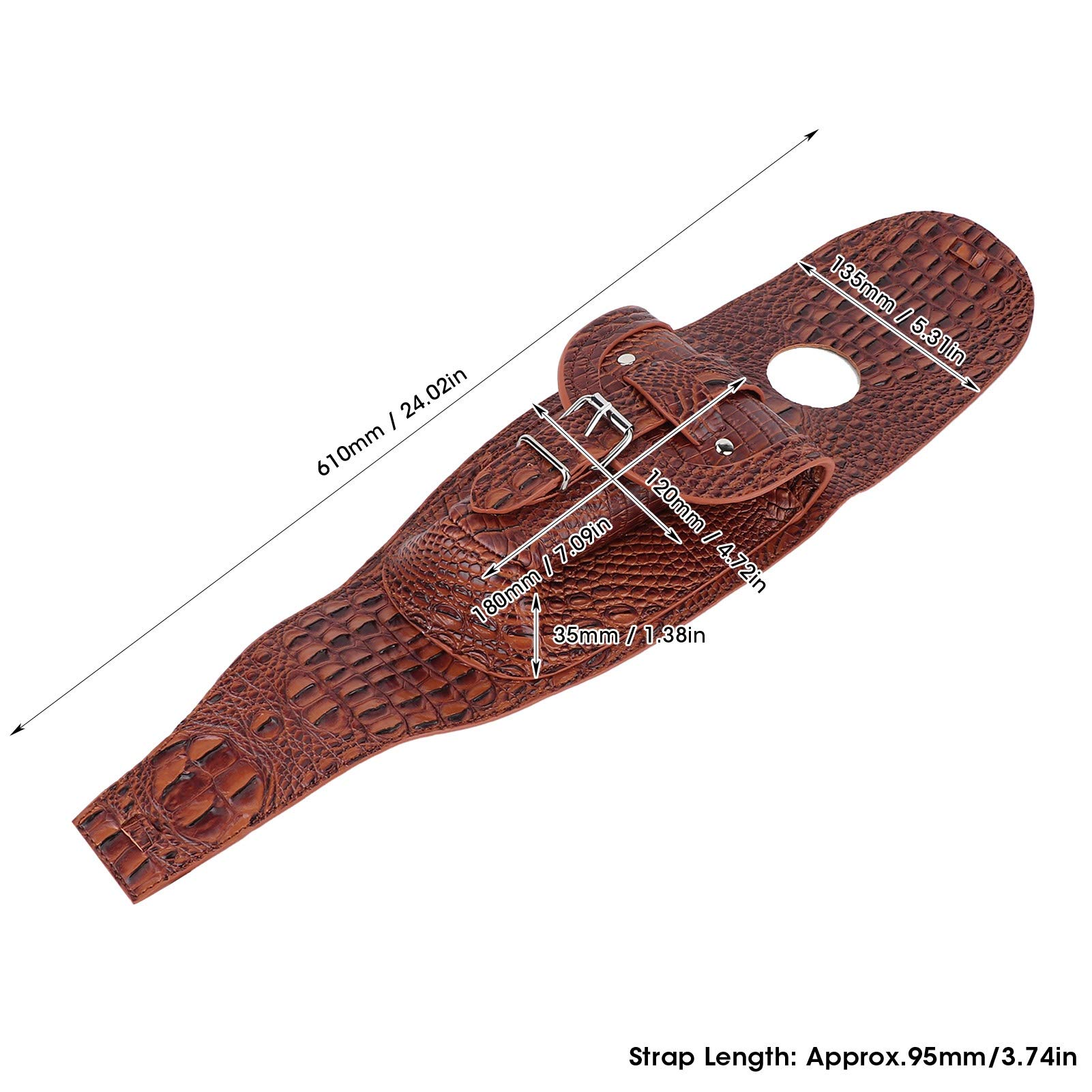 Motorcycle Tank Bag PU Leather Dash Console Center Pouch Motorcycle Gas Bag Motorcycle Fuel Bib Bag Universal Motorcycle Tool Bag(Brown Crocodile)