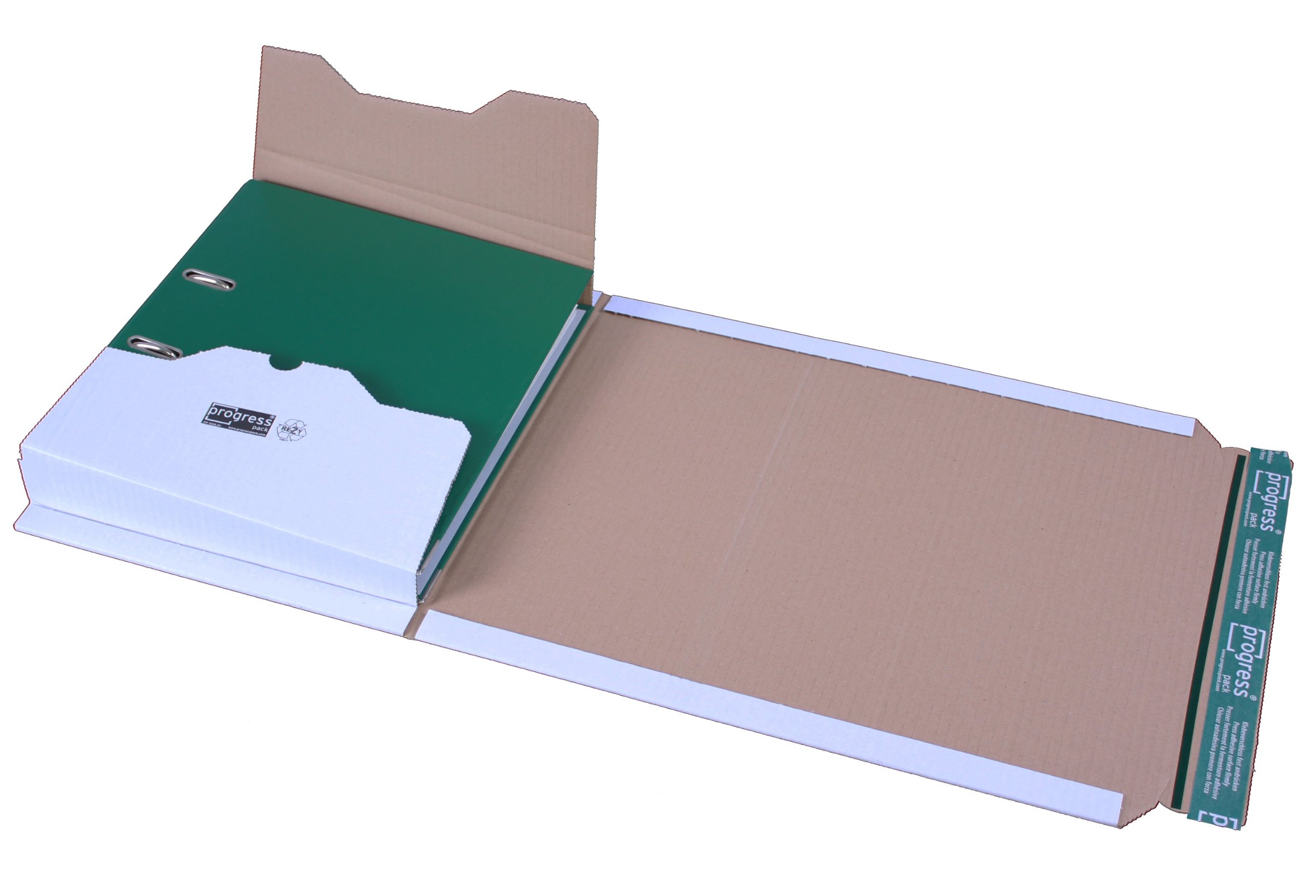 Ordnerversandverpackung Premium PP O06.01 aus Wellpappe, DIN A4, 320 x 290 x bis 80 mm, 20-er Pack, weiß