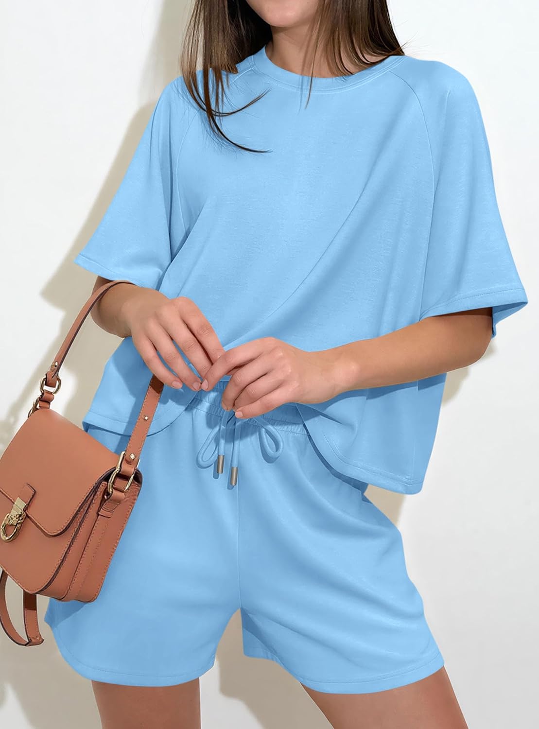 PRETTYGARDEN Women 2 Piece Lounge Sets Short Sleeve Shirts Workout Tops Shorts Matching Clothing 2026 Summer Vacation Outfits - Image 7