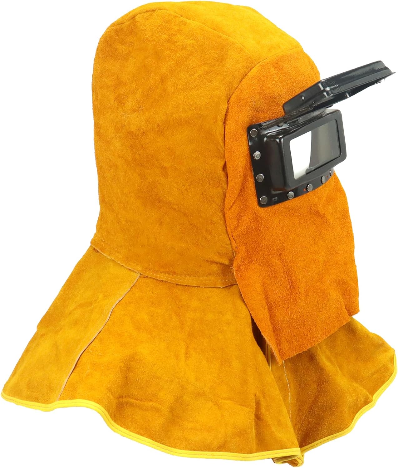 Cowhide Leather Welder Hood with Flip-Up Lens
