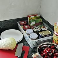 Vista 2 de Qskely Paquete de 6 cestas de almacenamiento de papel A4, bandejas de archivo, bandeja de almacenamiento de plástico transparente