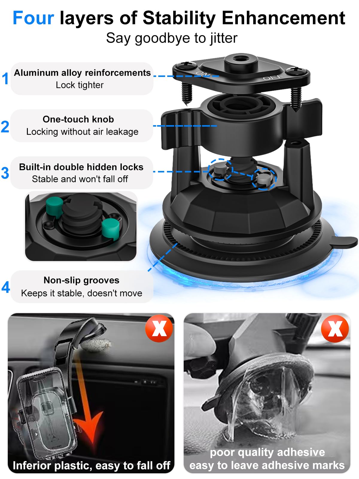 Supporto Tablet Per Auto Con Ventosa - Regolabile 360° Per Cruscotto O Parabrezza, Compatibile Con IPad E Smartphone - Foto 13