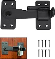 Vista 1 de Cerradura de cierre abatible, cierre de puerta resistente de 90 grados con orificio para candado, cerradura de cerrojo de puerta de seguridad