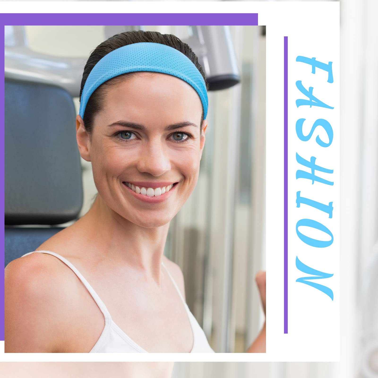 Yunlly 4 Stück Workout-Schweißbänder für Frauen, athletisch, elastisch, verstellbar, Workout-Stirnbänder, feuchtigkeitsableitend, Sport-Haarbänder für Damen, Yoga, Laufen