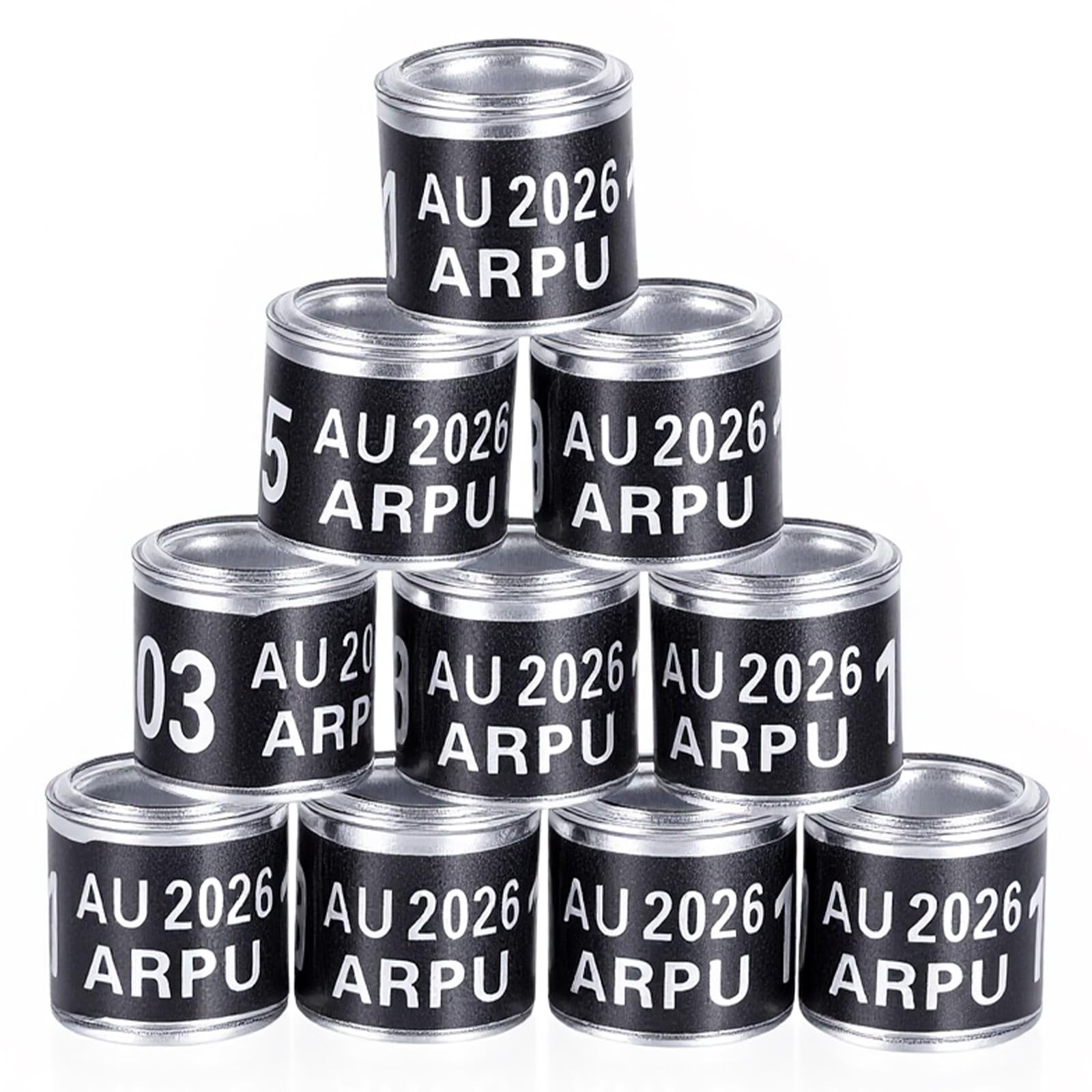 FULAIERGD 100Pcs Multicolor Aluminium Pigeon Leg Rings Dove Leg Rings Identify Bands Plastic with Training Identify Birds Foot Ring (Black)