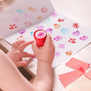 JOYIN 50 Pcs Valentines Day Arts and Crafts Stamper for Kids, Stamps for Valentines Day Classroom Exchanging Gifts, Novelty Party Favor, Classroom Holiday Reward Prizes