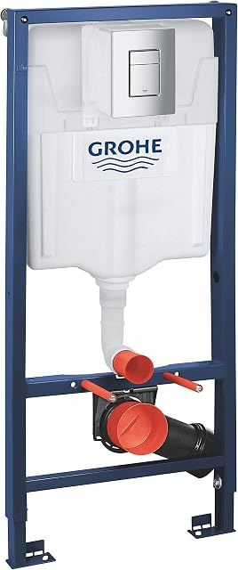 GROHE 38772001 Rapid Sl 3-in-1 Set for Wall-Hung Toilet (Wall Brackets and Skate Cosmopolitan Chrome Flush Plate)