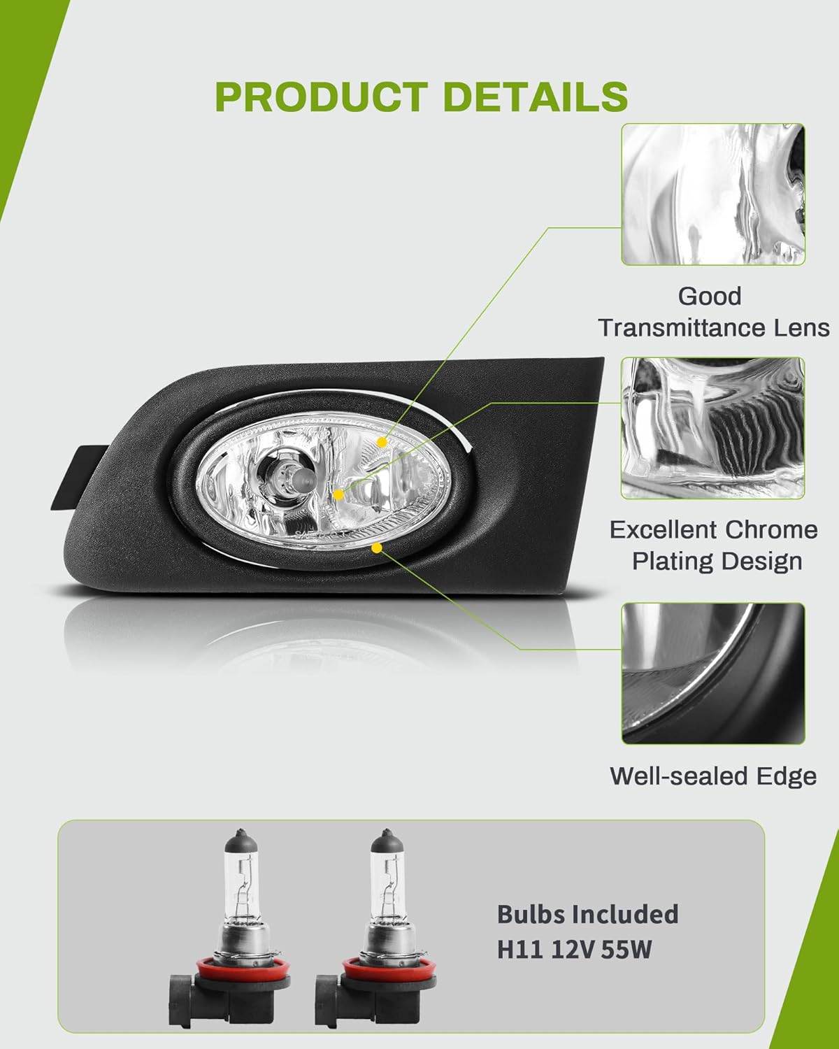 Exсluѕіvе Dіѕсоunt 50% Prісе AUTOSAVER88 Fog Lights Compatible with 01-03 2001 2002 2003 Civic Fog Light Replacement ,with 12V 55W H11 Bulbs ,Wiring Harness and Switch