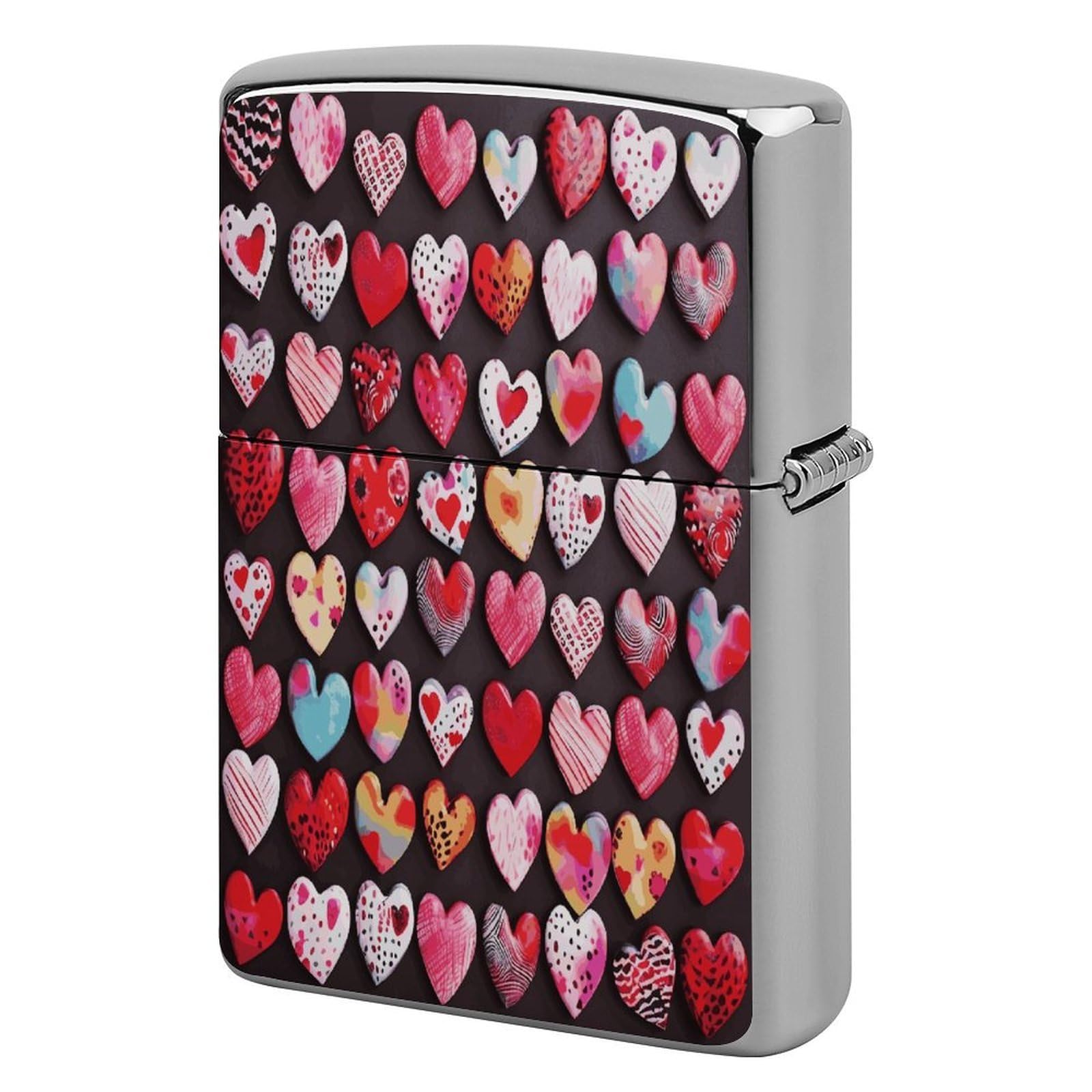 Btcowzrv Style Heart Shapes Metal Lighter Case Sleeve Cover Holder