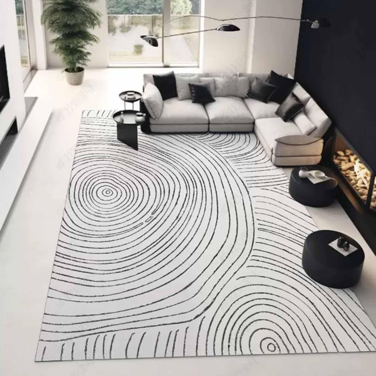 Tapis anti-peluche facile à nettoyer et chauffant pour réchauffer le salon