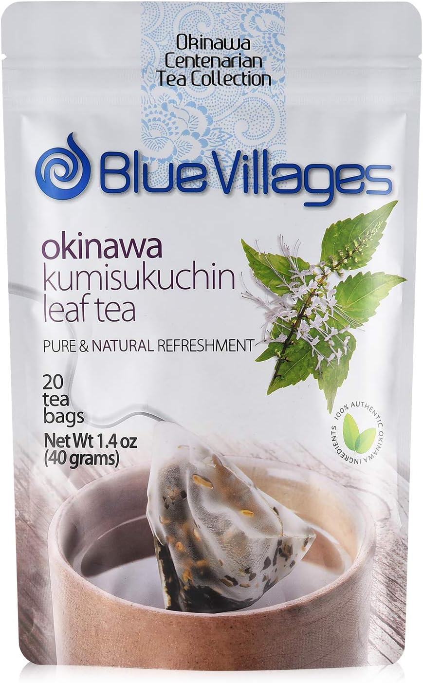 Blue Villages Kumisukuchin Tea (Java Tea) - 100% Pure Leaf, Natural, Organic and Caffeine-Free, 20 Tea Bags (2g Each) from Okinawa Japan