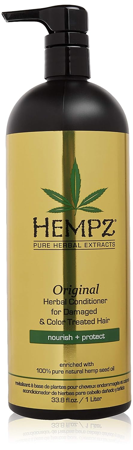 Hempz Original Herbal Conditioner for Damaged and Color Treated Hair, White, Floral/Banana, 33.8 Fl Oz (Pack of 1)