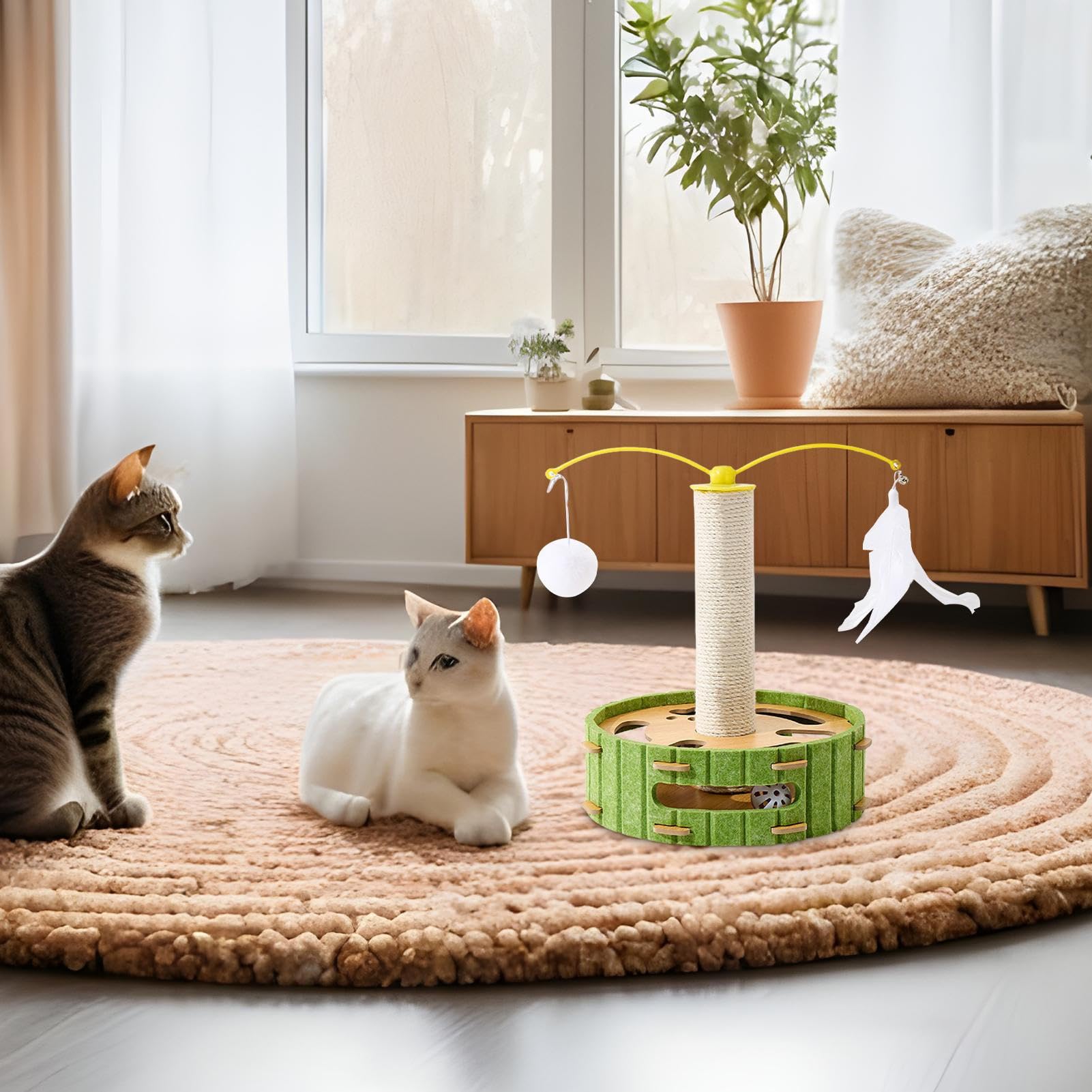 Arbre à , d'enrichissement avec Circuit à Balles - Grattoir à Chat