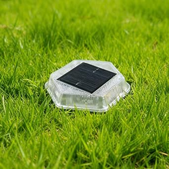 2 Pcs Solar Driveway Lights, In-Ground LED with Stake, Warm Light (3000K), Outdoor Deck Lights, Auto ON/Off, IP65 Waterproof, Garden Lights
