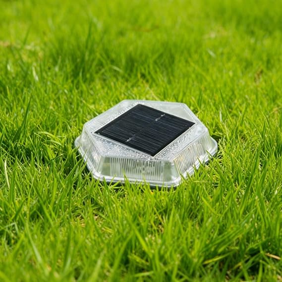 2 Pcs Solar Driveway Lights, In-Ground LED with Stake, Warm Light (3000K), Outdoor Deck Lights, Auto ON/Off, IP65 Waterproof, Garden Lights