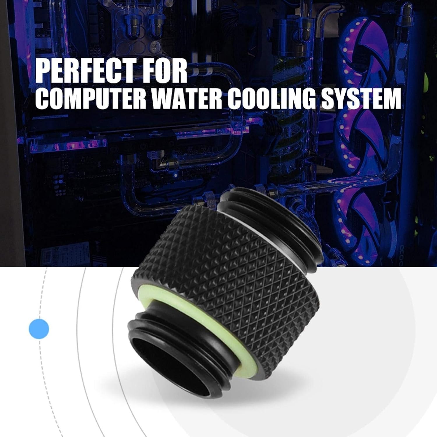 VBESTLIFE Metal G1/4 Thread Fitting Adapter Connector for Computer Water Cooling System (Pack of 2Pcs) (Long) - Image 3