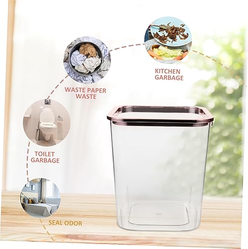 Miniatura 4 de ULTECHNOVO Cesta de acrílico grande para el hogar para baño contenedor de basura portátil papelera oficina garaje para el hogar dormitorio