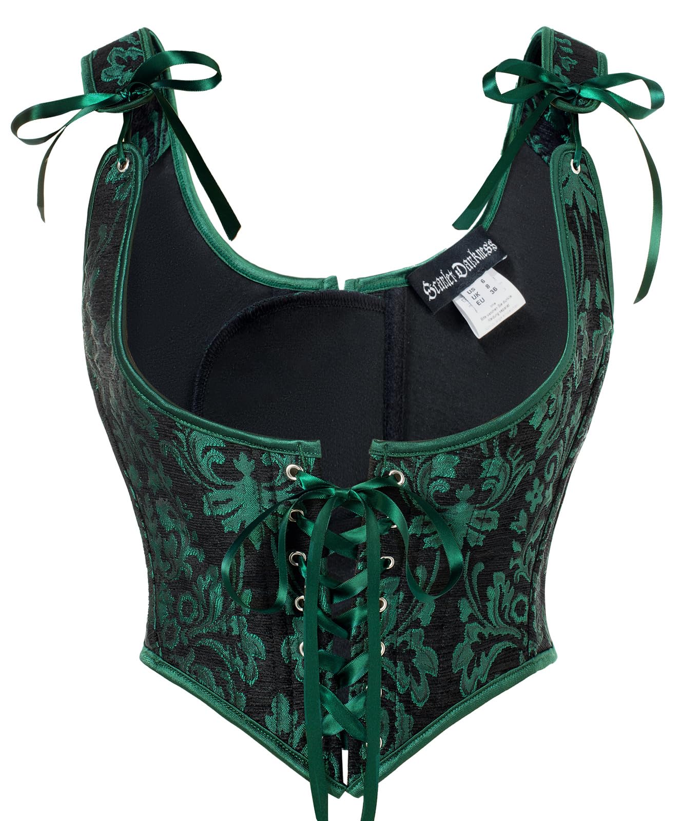 SCARLET DARKNESS Corset Bustier Femme Médiéval Pirate, Jacquard Sous Poitrine à Lacets