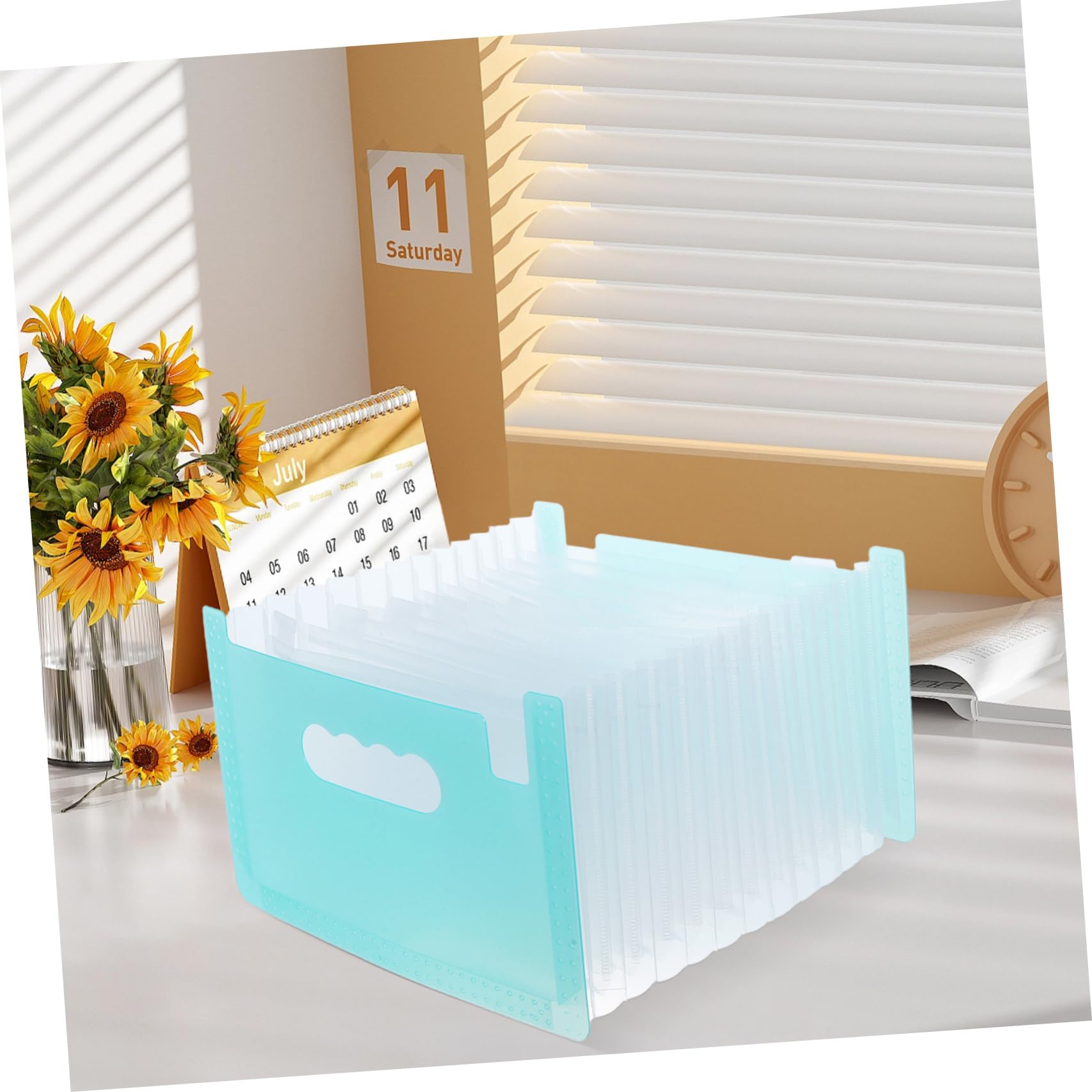 Angoily 3 Pezzi Organizzatore Ricevute Portatile Scomparti Blu Cartella per Documenti Coupon e Scontrini Resistente e Compatta per e