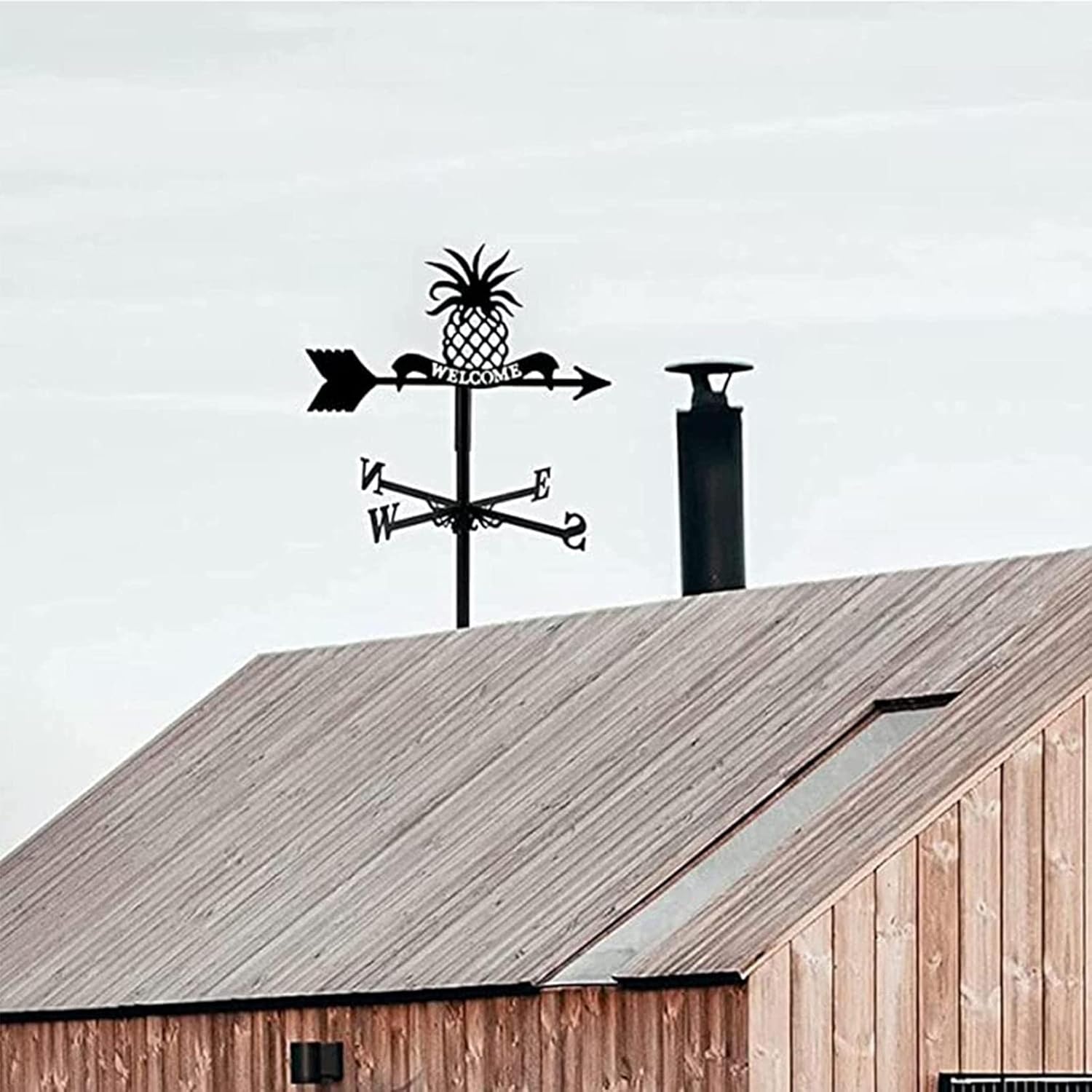 フルーツ装飾風見鶏、金属シルエット風見鶏、耐久性 - パイナップル風見鶏 風見鶏 庭風見鶏