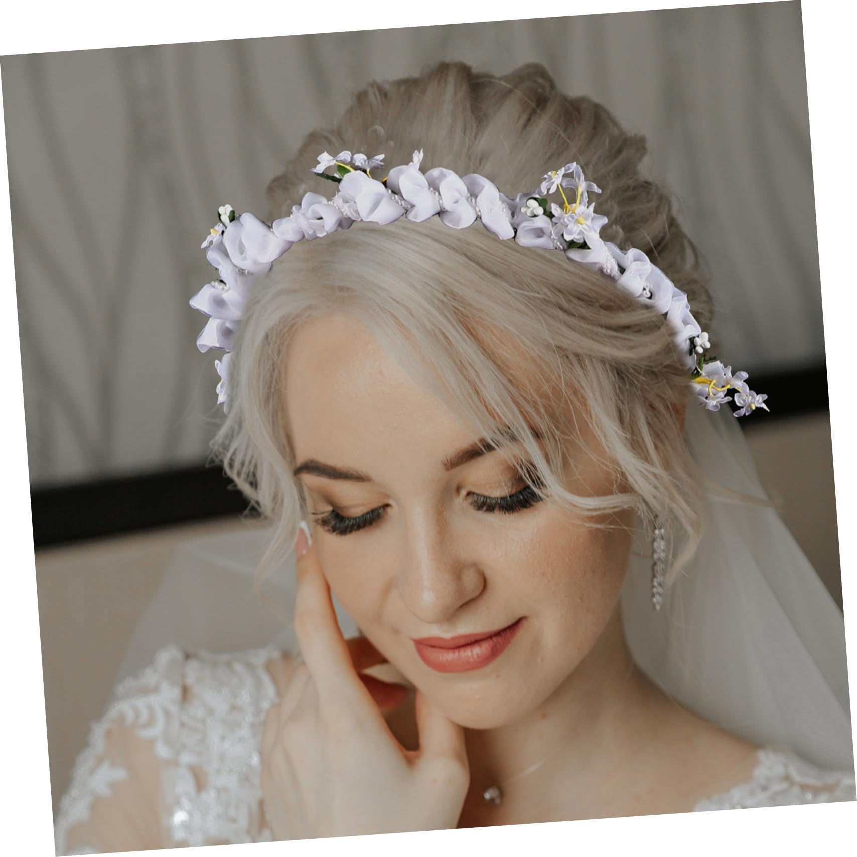 VICASKY 2 Pezzi Artificiale con per Sposa Fascia e Durevole per Matrimonio Accessorio Fotografico Raffinato per e Feste Nozze