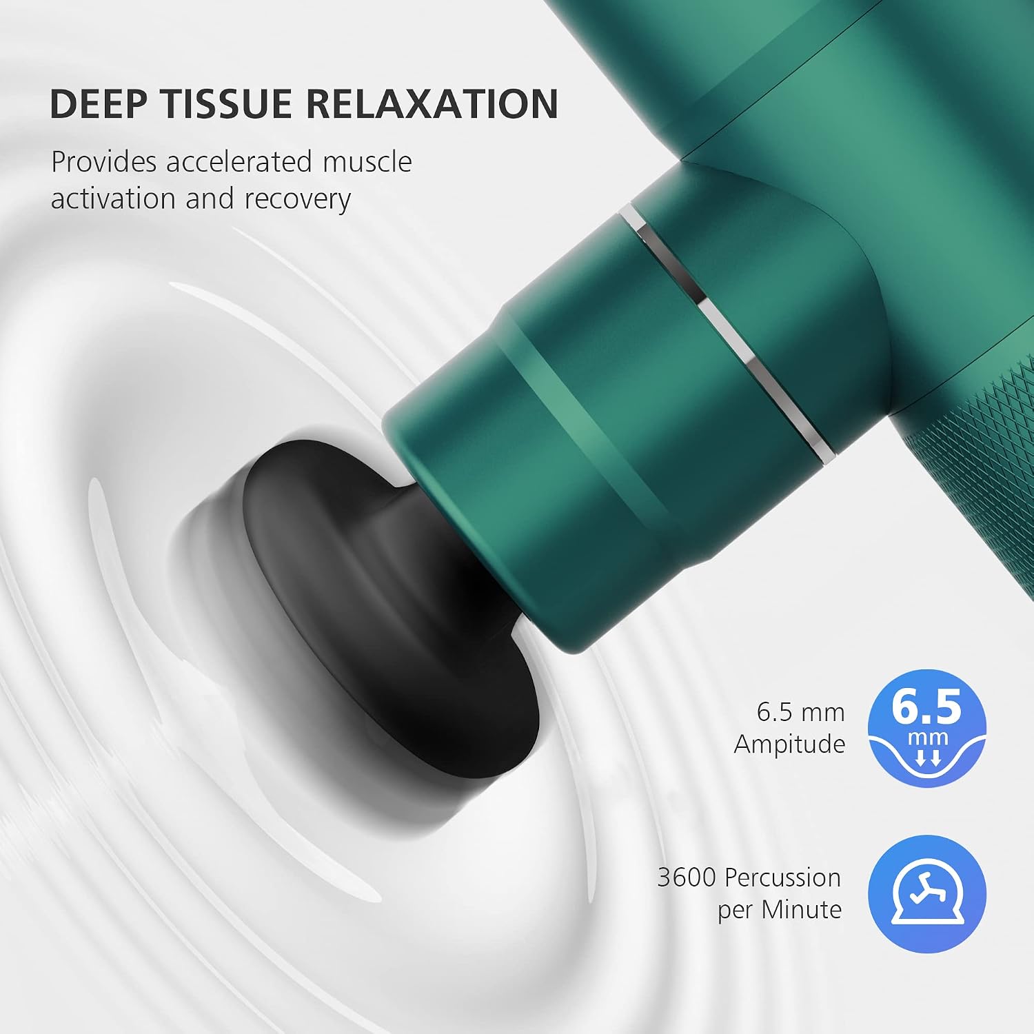 COMFIER Mini Massage Gun,Pocket-Sized Small Massge Gun,Deep Tissue Massager Gun for Athletes,Percussion Muscle Mini Massager with 4 Massage Heads,Anti-Slip Design&Quiet,Gifts for Men Women,Green