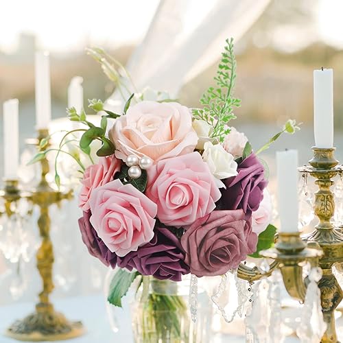 Miniatura 7 de Juego de caja combinada de flores artificiales flores para bricolaje ramos de boda centros de mesa arreglos de fiesta baby shower decoración del