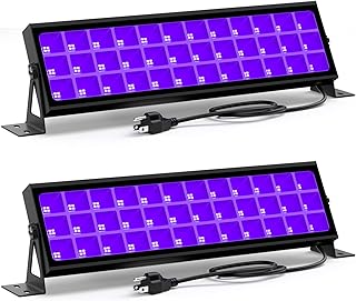 Black Lights Bar HWay 100W LED Blacklight 2 Pack IP66 Waterproof Black Flood Light with Plug for Blacklight Party, Stage Lighting, Fluorescent Poster and Neon Glow in The Dark Night