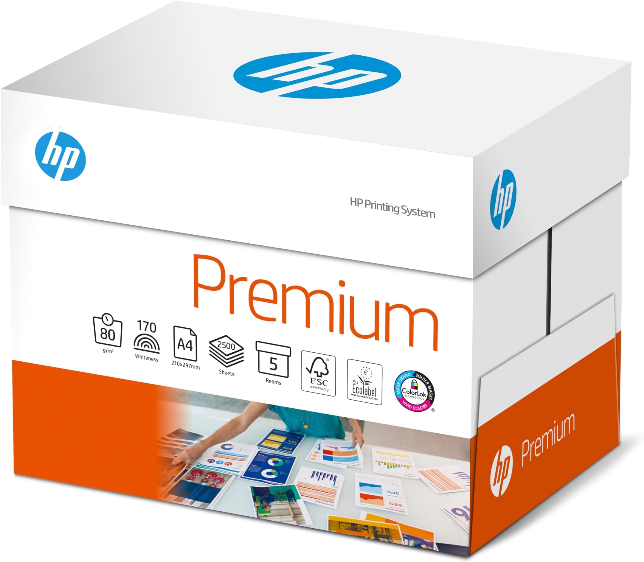 Papers, Premium A4 Paper, 210x297mm, 80gsm, 5 Ream Carton, 2500 Sheets - FSC Certified Copy Paper, 5 Count (Pack of 1)