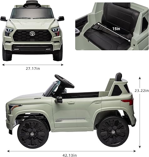 Miniatura 3 de YOFE - Vehículo eléctrico para niños de 12 V, con licencia Sequoia, auto para conducir con MP3Bluethoothluz LEDcontrol remoto parental para edades